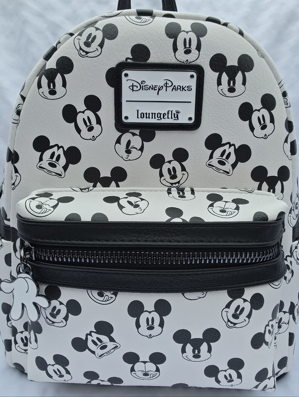 NWT Loungefly Disney Parks Mickey Faces Mini Backpack - Black & White